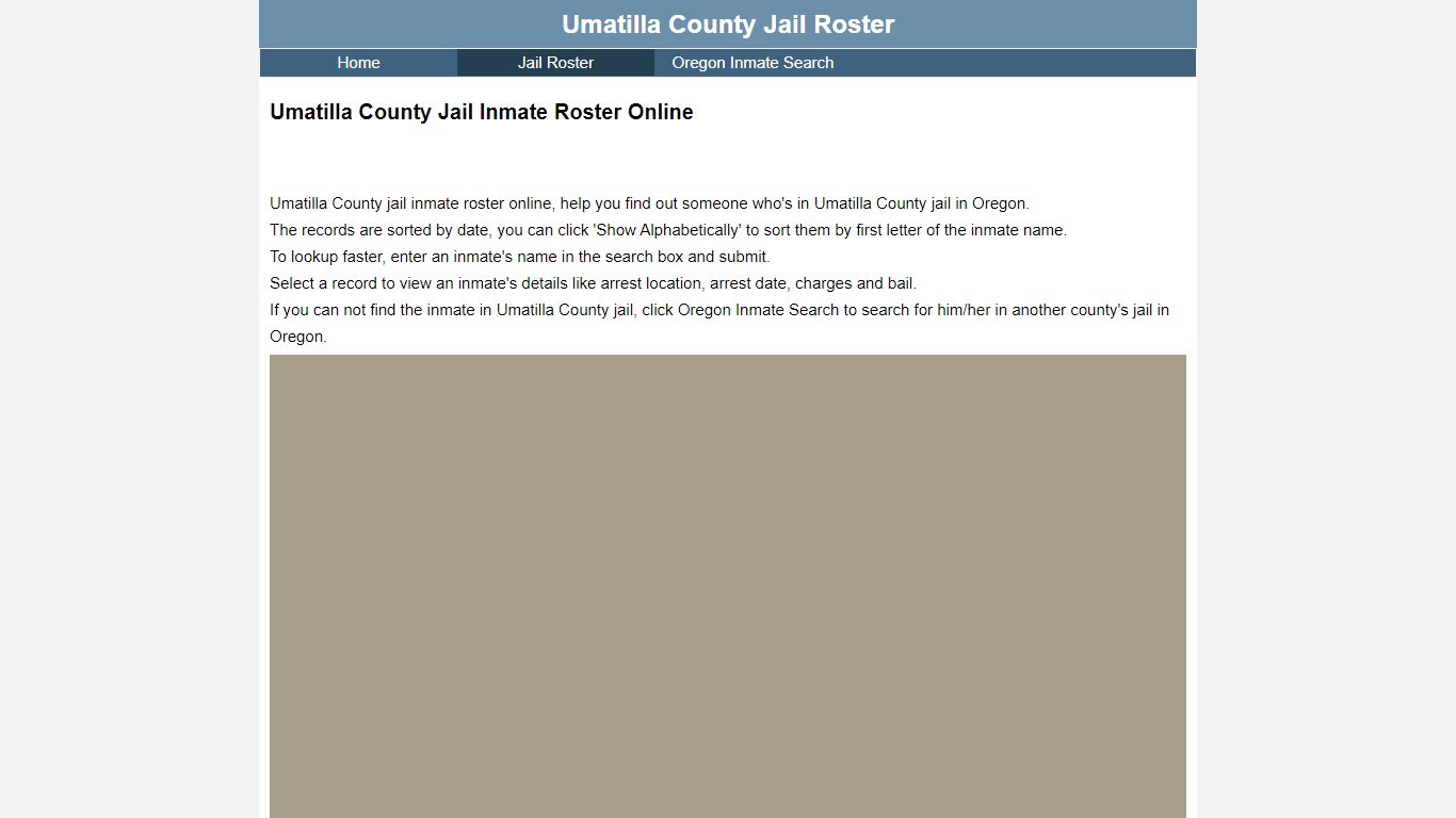 Umatilla County Jail Inmate Roster Online - Oregon Inmate ...