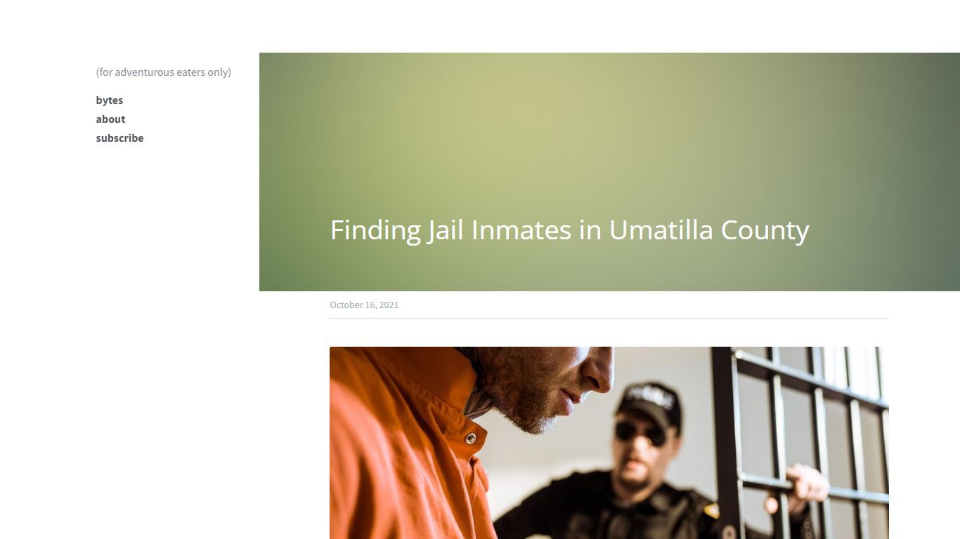 Finding Jail Inmates in Umatilla County